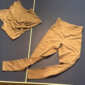 Zobha Tan High-Waisted Leggings